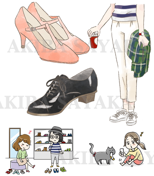 書籍「似合う靴の法則で〜」イラスト
